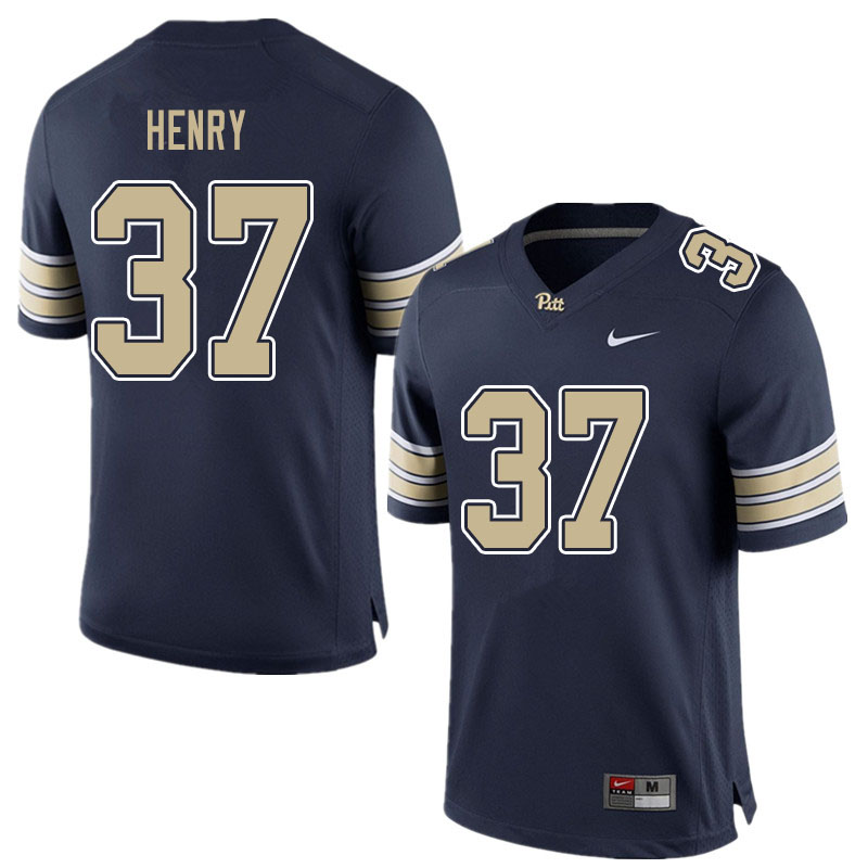 Men #37 Jackson Henry Pitt Panthers College Football Jerseys Sale-Blue